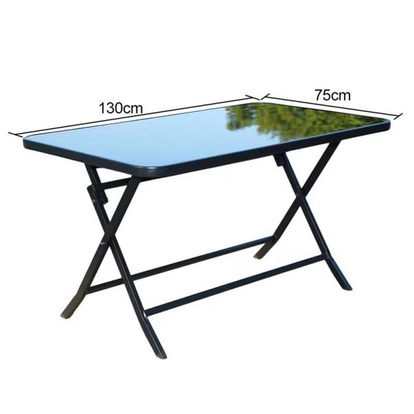 Baštenski sto sa crnim staklom 130x75cm rasklopivi - EP3170393