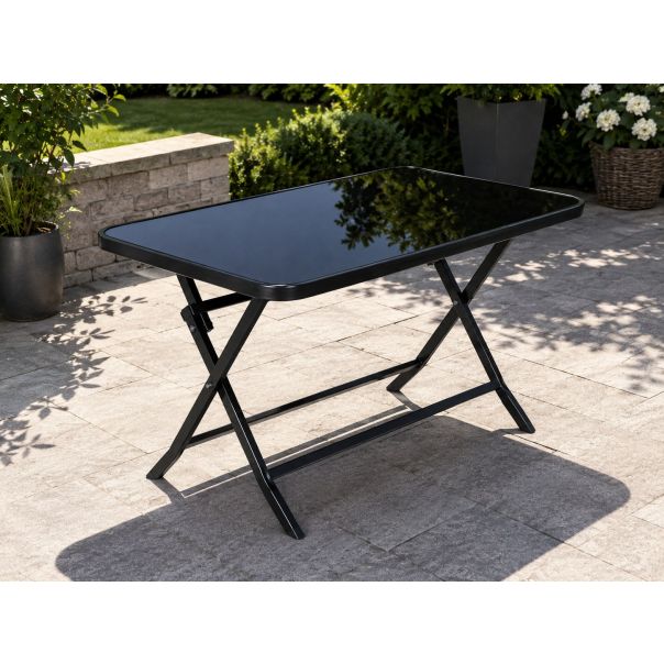 Baštenski sto sa crnim staklom 130x75cm rasklopivi - EP3170393