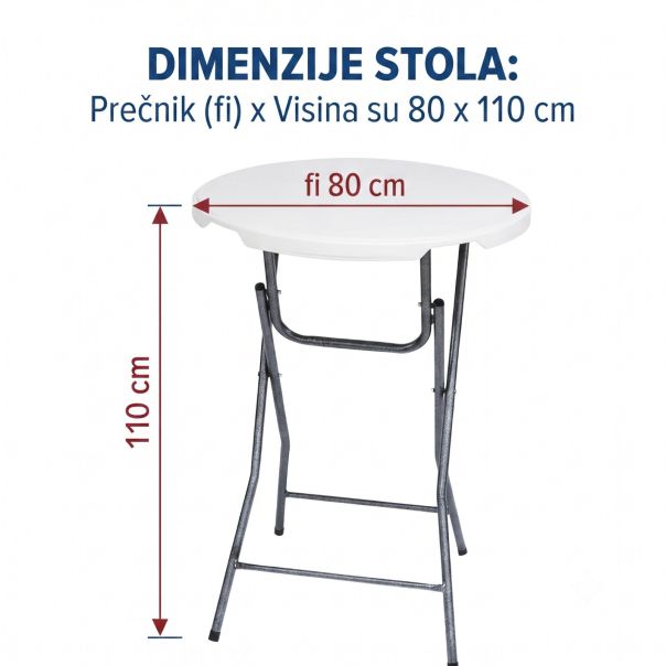 Okrugli barski sto 80cm prenosivi - EP3170435
