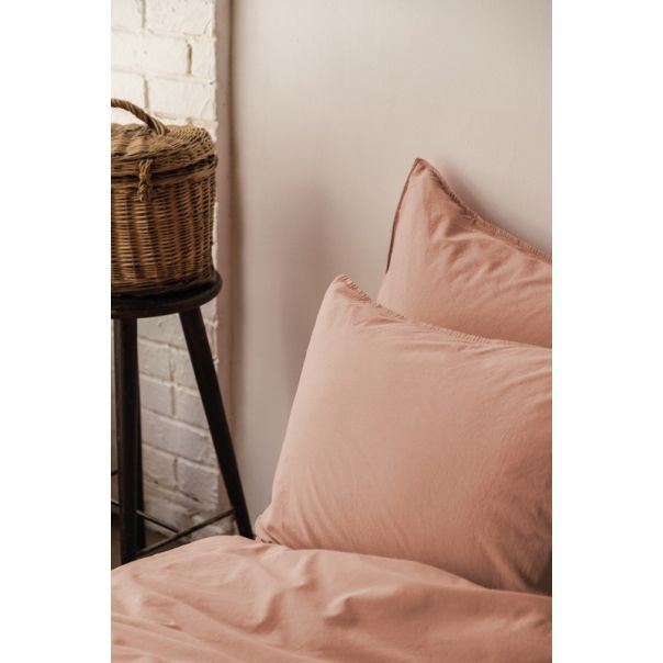 DEKOR DOM Komplet posteljina 200x220cm Issimo popline Natural fine, kajsija - 040642
