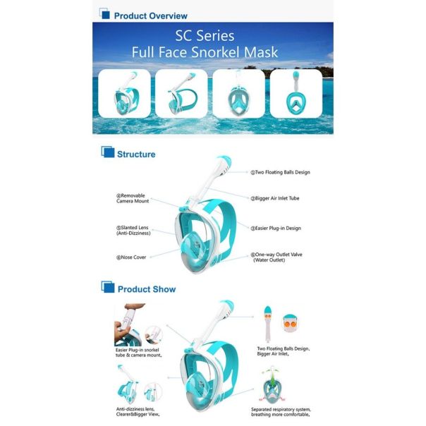 BLUE REEF Maska full face goggle U - SC