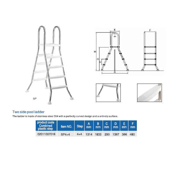 NERO Čelične merdevine sa plastičnim stepenicama za nadzemne bazene SP4 - EP2885486