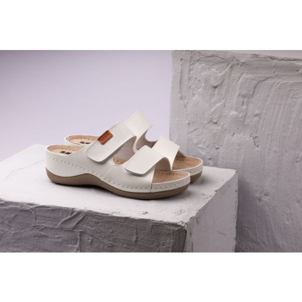 LEON Ženska papuča Selena- bela - 931-BE