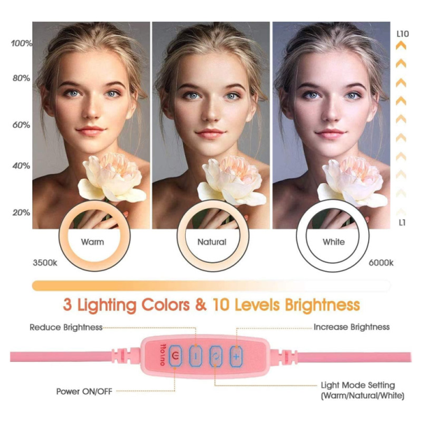 Selfie LED Ring light G3 16cm sa stalkom beli - 605974