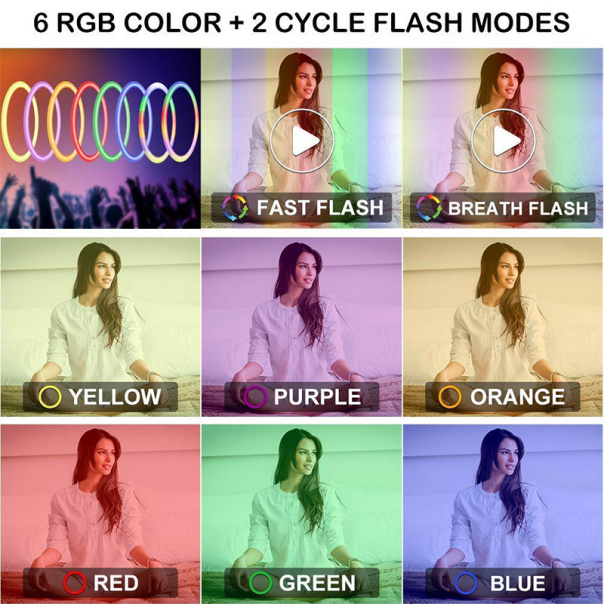 Selfie LED Ring light color sa stalkom 26cm - 052990