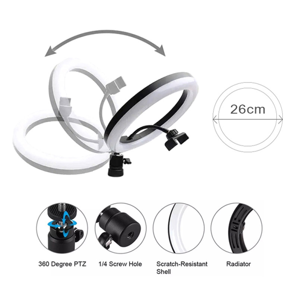 Selfie LED Ring light color sa stalkom 26cm - 052990