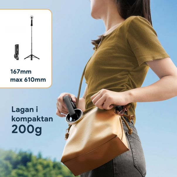 Selfie stick + mini tripod/stabilizator magnetic - 216085-1