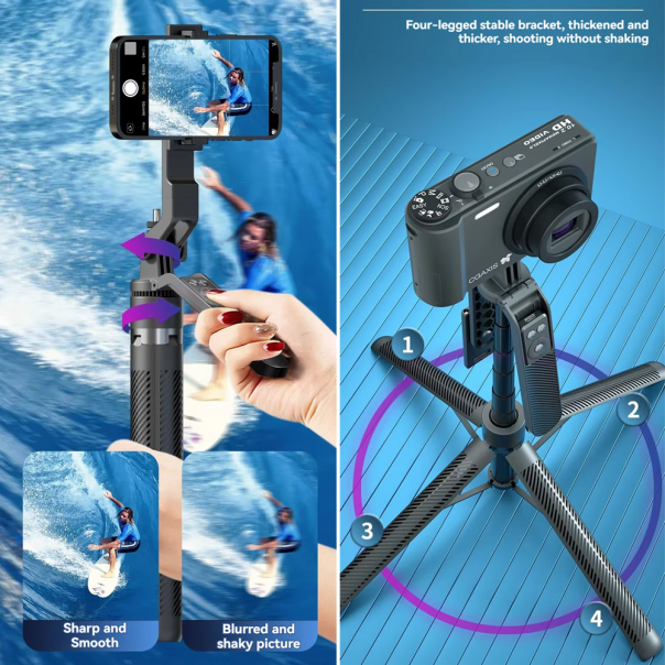 Selfie stick A14 + tripod crni - 215553