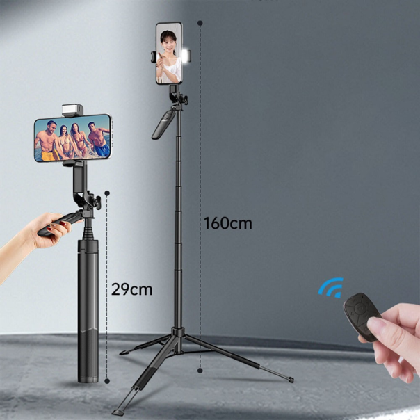 Selfie stick A66 + tripod crni - 209707