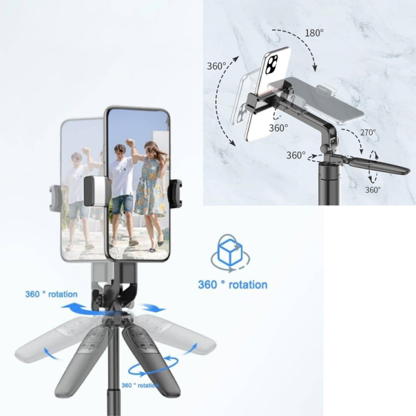 Selfie stick A66 + tripod crni - 209707