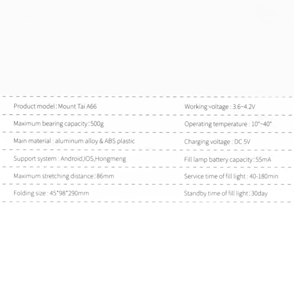 Selfie stick A66 + tripod crni - 209707