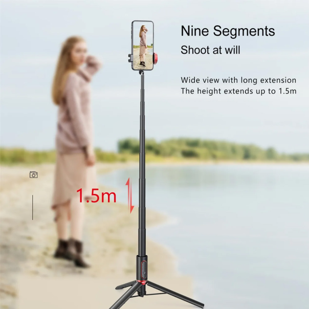 Selfie stick M18 + tripod crni/crveni - 209713