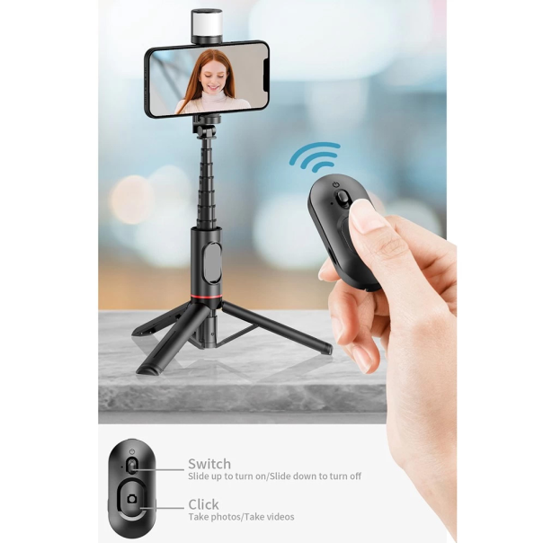 Selfie stick Q12S + tripod beli - 209711