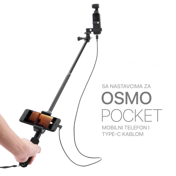 Selfie stick sa Type C kablom crni - 209444