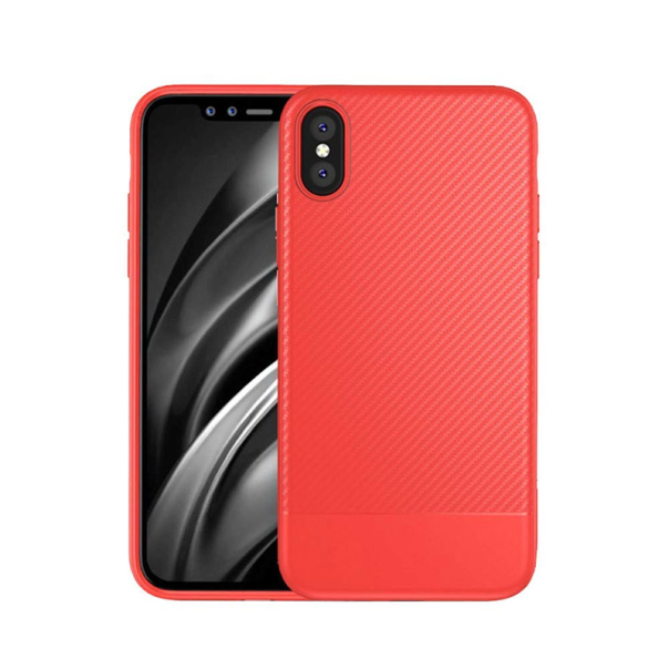 Maska za iPhone XS Semicarbon crvena - 028081