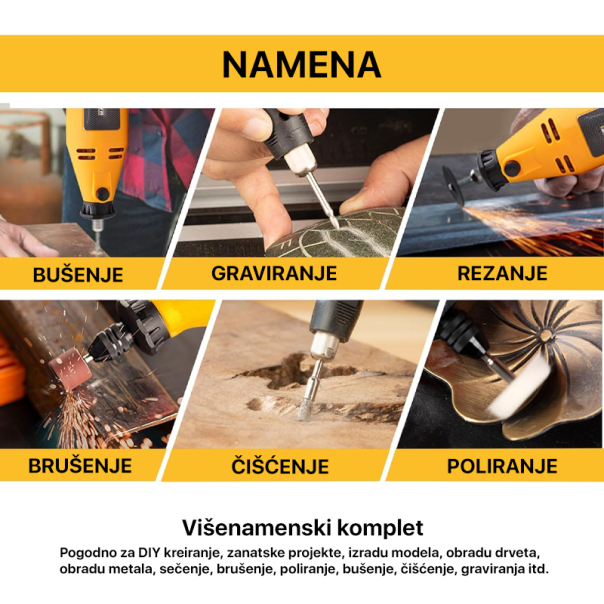 Set alata za ceonu brusilicu (mini graver) DL6397 - 209749