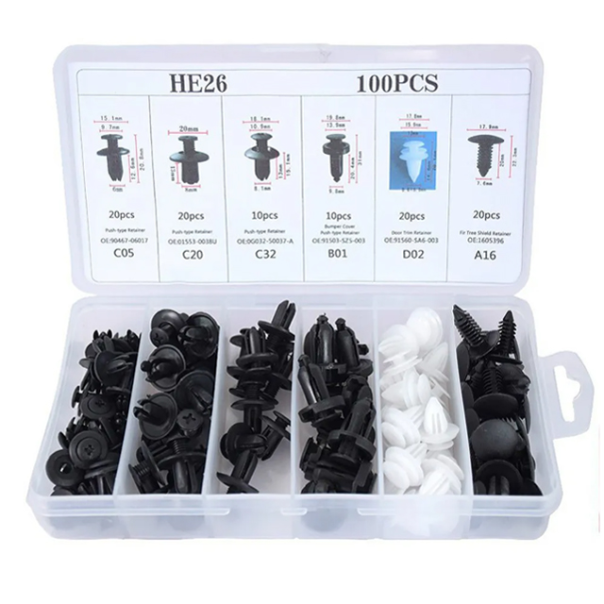 Set kopci i zabica za auto, plastika, crni - 209755