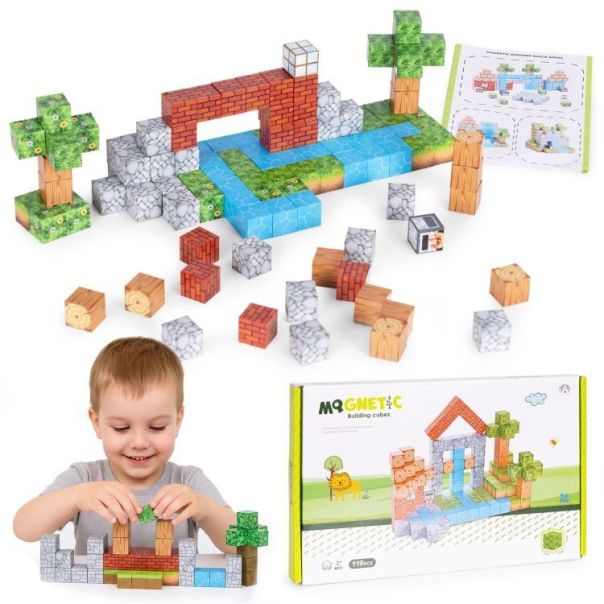 ECO TOYS Set magnetnih kocki za decu – 119 delova - EP2752009