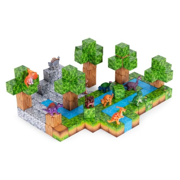 ECO TOYS Set magnetnih kocki za decu – 142 dela, kocke i dinosaurisi - EP2752006