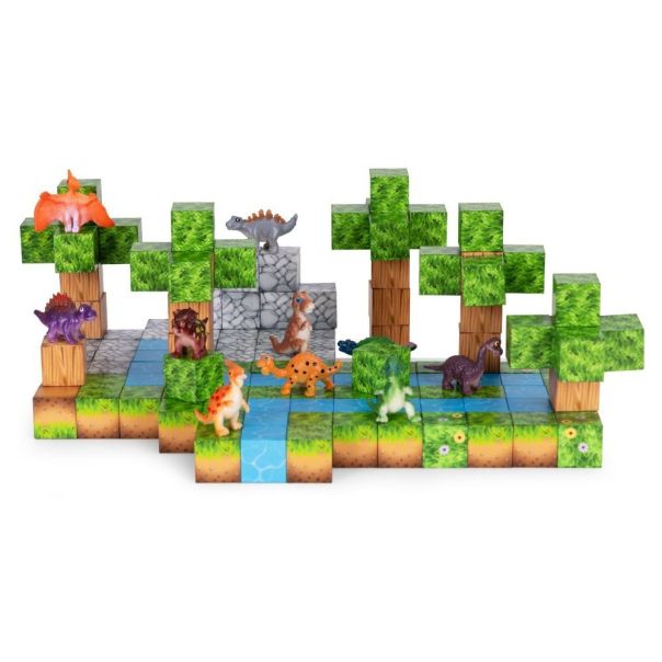 ECO TOYS Set magnetnih kocki za decu – 142 dela, kocke i dinosaurisi - EP2752006