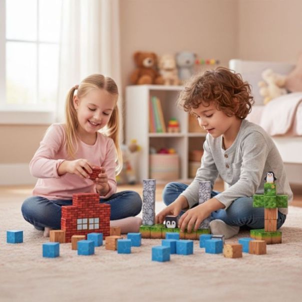 ECO TOYS Set magnetnih kocki za decu – 87 delova - EP2752012