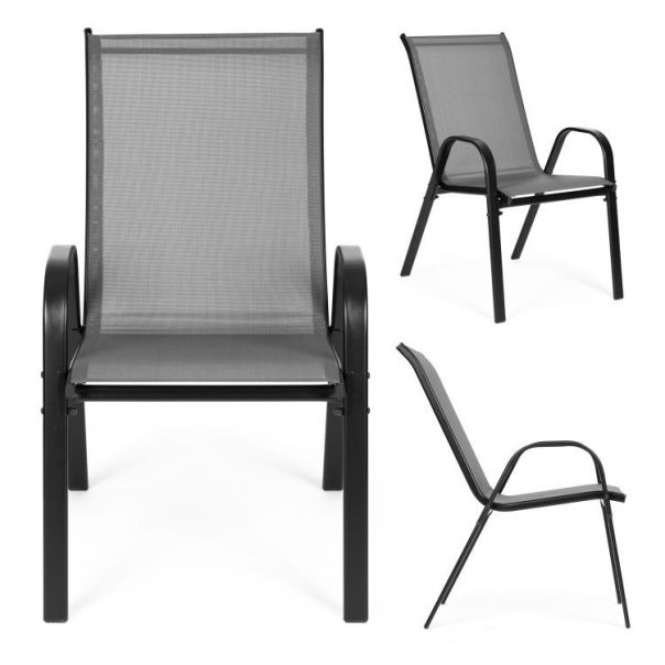 MULTIGARDEN Set od 2 baštenske stolice dark grey - EP2742368