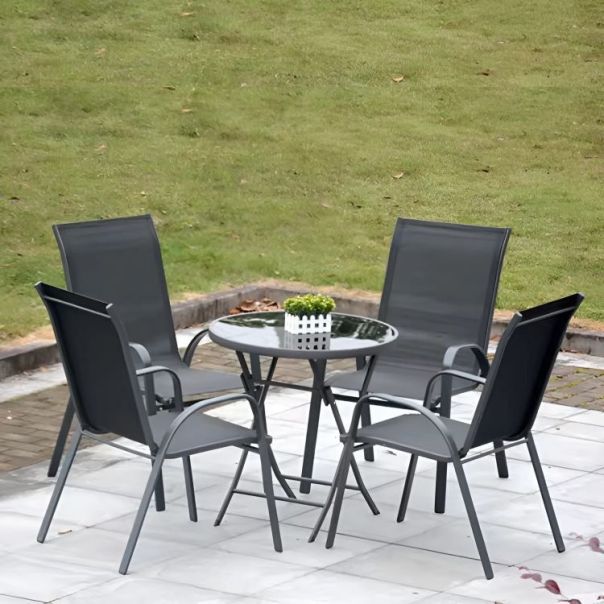 MULTIGARDEN Set od 2 baštenske stolice dark grey - EP2742368