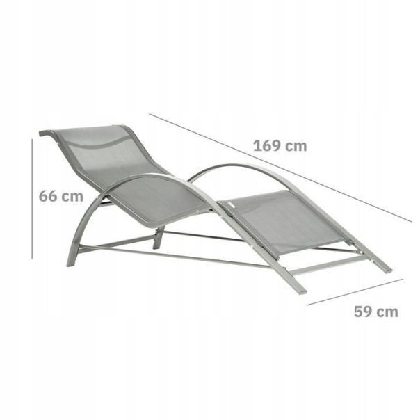 MODERNHOME Set baštenskih ležaljki sa stolom, siva - 04K KJL09BASZ