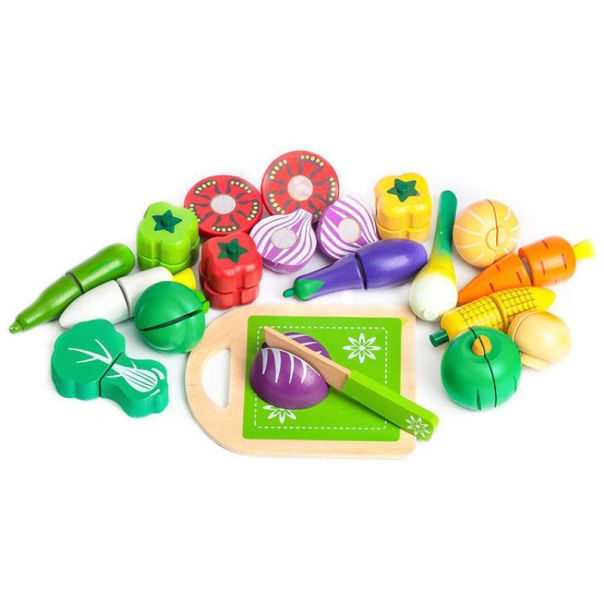 ECO TOYS Drveni set za seckanje Povrće, 20 delova - TL87113