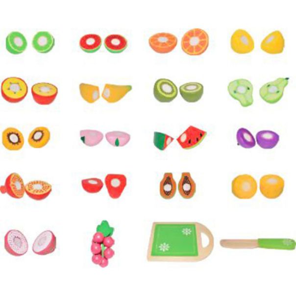 ECO TOYS Drveni set za seckanje Voće, 20 delova - TL87114