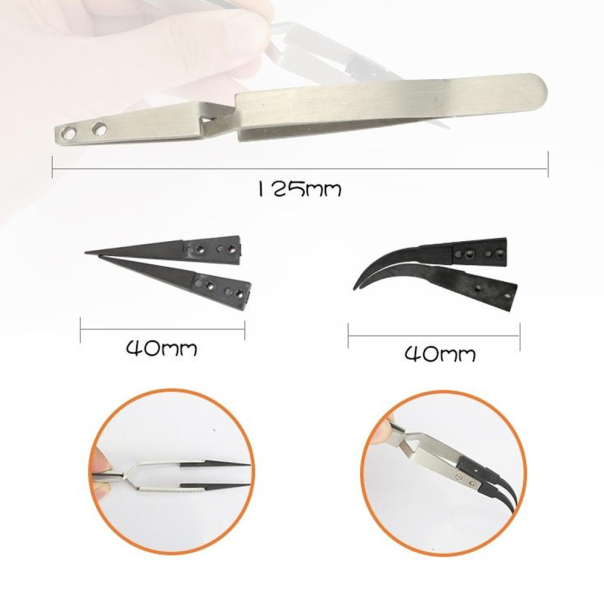 Set pinceta Antistatik JAKEMY JM-T10-12, 2 u1 - 213497-1