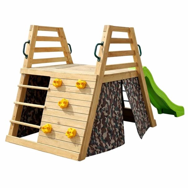 Dečiji drveni tobogan sa penjalicom za dvorište KINDER HOME - EP2988382