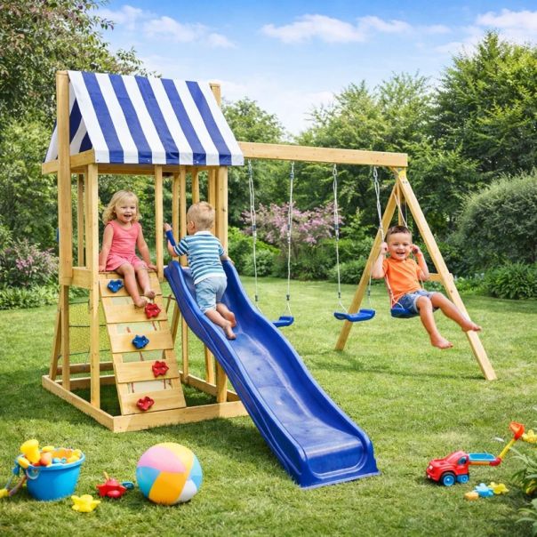 Dečiji drveni set za igru na otvorenom KINDER HOME 4 u 1 - EP2988378