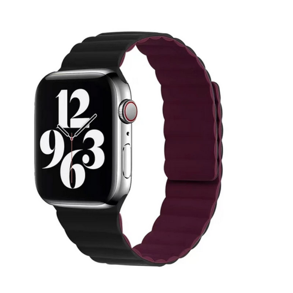 Silikonska narukvica za Apple Watch sa magnetom crno bordo 38/ 40/ 41 mm - 053175