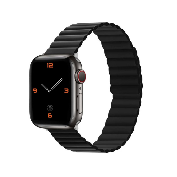 Silikonska narukvica za Apple Watch sa magnetom crno žuta 38/ 40/ 41 mm - 053173