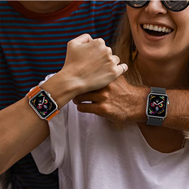 Silikonska narukvica za Apple Watch sa magnetom sivo narandžasto 42/ 44/ 45/ 49 mm - 053186
