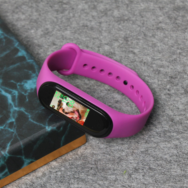 Silikonska narukvica za pametni sat Xiaomi Mi Band M3/ M4 ljubičasta - 610496