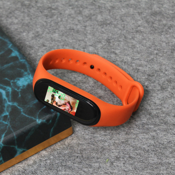 Silikonska narukvica za pametni sat Xiaomi Mi Band M3/ M4 narandžasto - 610497