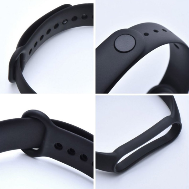 Silikonska narukvica za pametni sat Xiaomi Mi Band M5/ M6 crna - 610498