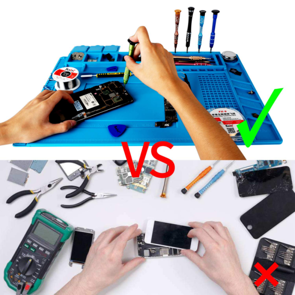 Silikonska radna podloga plava sa pregradama S-160 300mm x 450mm - 78083