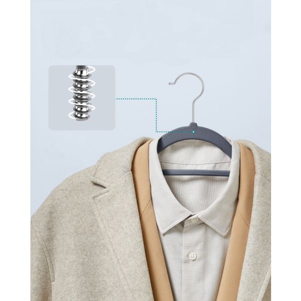 OSKAR Sivi velur vešalice 20 kom - crf20vx - EP2679489