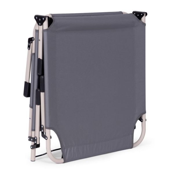 MULTIGARDEN Sklopiva baštenska ležaljka sa dušekom, siva - GMFC-20180