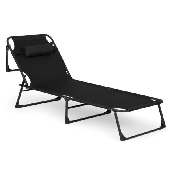 MULTIGARDEN Sklopiva baštenska ležaljka, crna - GBFB-3FW66