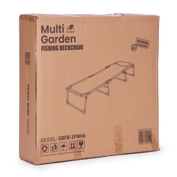 MULTIGARDEN Sklopiva baštenska ležaljka, crna - GBFB-3FW66