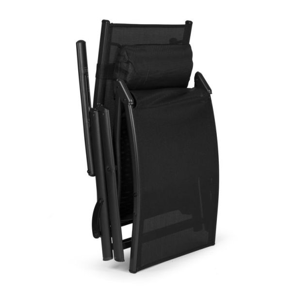 MULTIGARDEN Sklopiva baštenska ležaljka sa podesivim naslonom, crna - ZRL020 BLACK