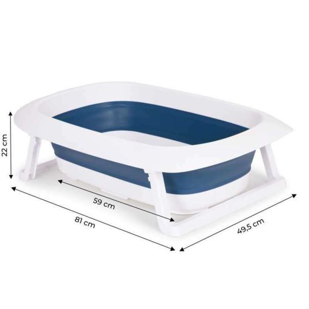 ECO TOYS Sklopiva kadica za kupanje bebe sa odvodom, plava - HA-B31 BLUE