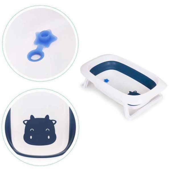 ECO TOYS Sklopiva kadica za kupanje bebe sa odvodom, plava - HA-B31 BLUE