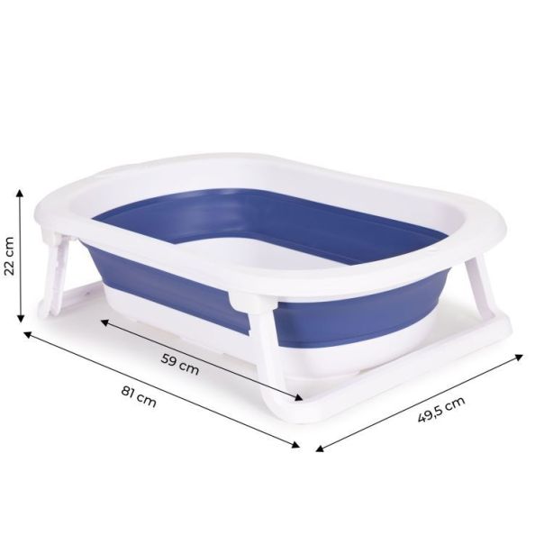 ECO TOYS Sklopiva kadica za kupanje bebe sa odvodom, tamnoplava - HA-B27 BLUE