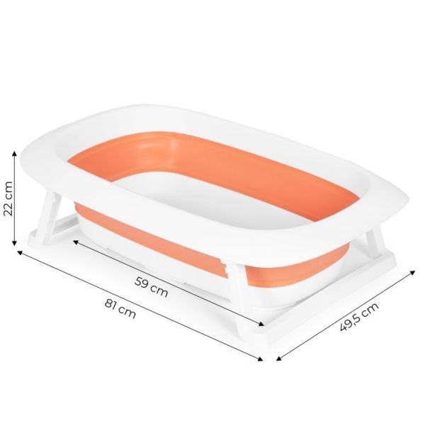 ECO TOYS Sklopiva kadica za kupanje bebe sa odovodom, narandžasta - HA-B31 ORANGE
