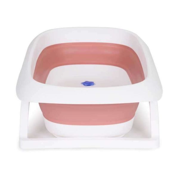ECO TOYS Sklopiva kadica za kupanje bebe sa odvodom Cow, roze - HA-B31 PINK